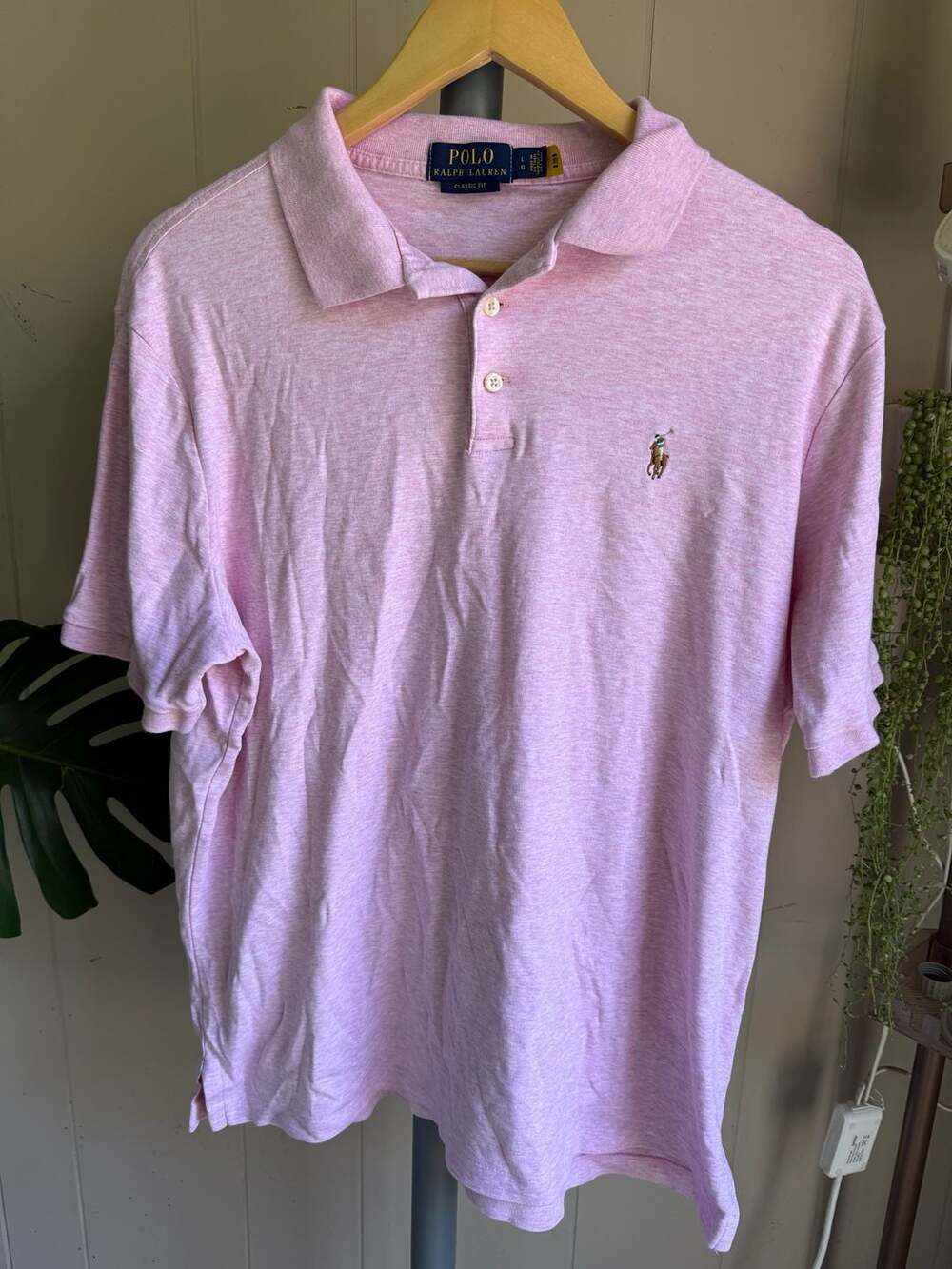 Polo Ralph Lauren Soft Cotton Polo Shirt Heather Pink Big & Tall Men's Sz XLT